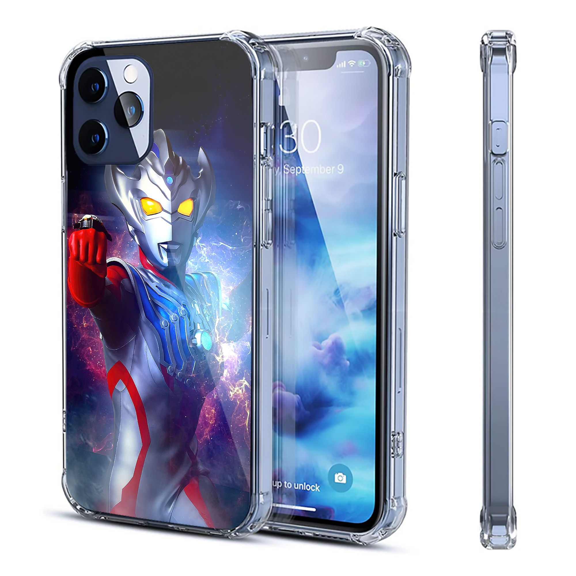 （画像用） ウルトラマン Ultraman 【iPhone 12シリーズ対応】透明スマホケース（クリアソフトケース）